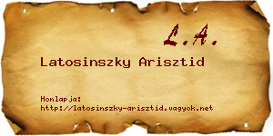 Latosinszky Arisztid névjegykártya